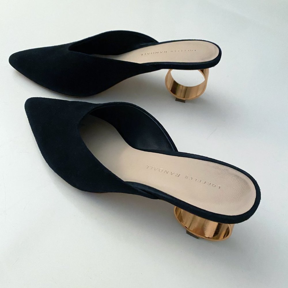 Loeffler Randall Juno Suede Circle Heel Mules
